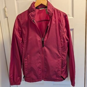 LL Bean Packable Stowaway Lightweight Zip Windbreaker Jacket Medium Hidden Hood